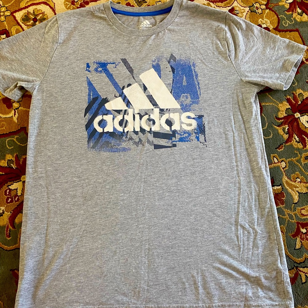 Adidas grey and blue Tee size XL